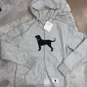 NWT Black Dog Zip Up Sweatshirt